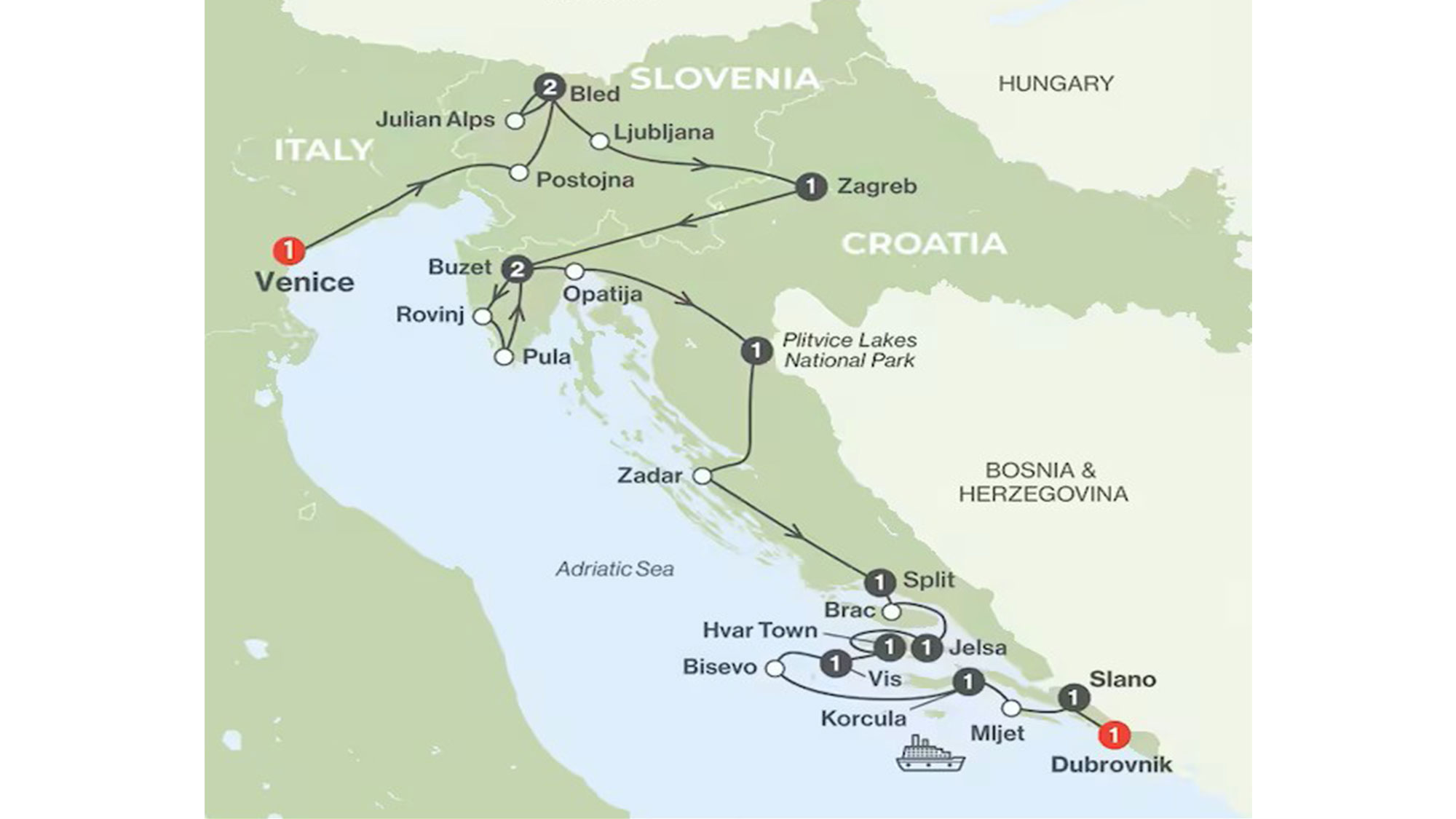 Croatia and Slovenia Cruise and Tour