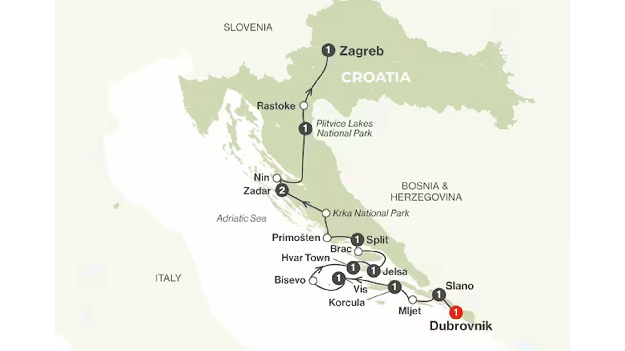 Croatia Encounter Cruise & Tour