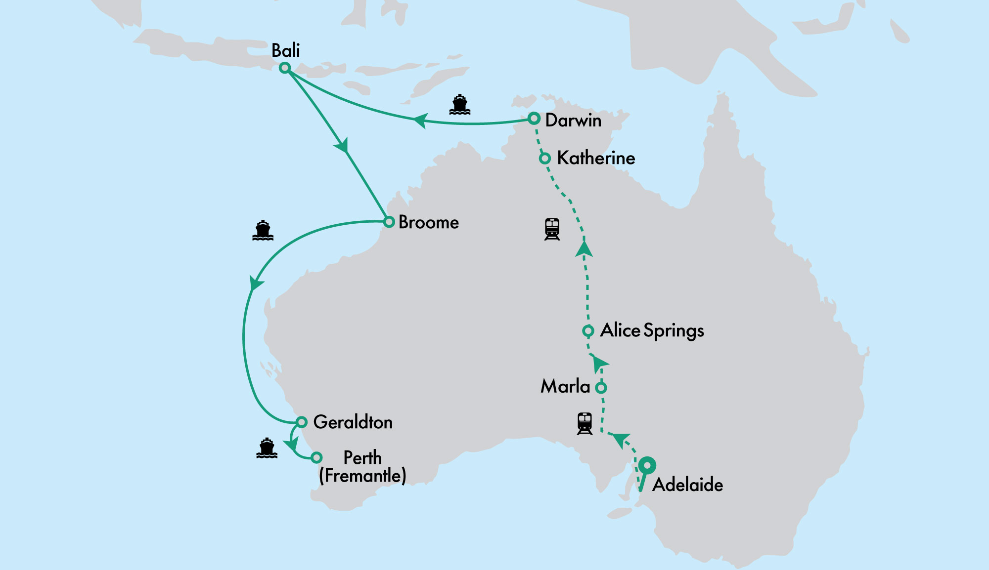 West Coast & Top End with Cunard's Queen Elizabeth & The Ghan