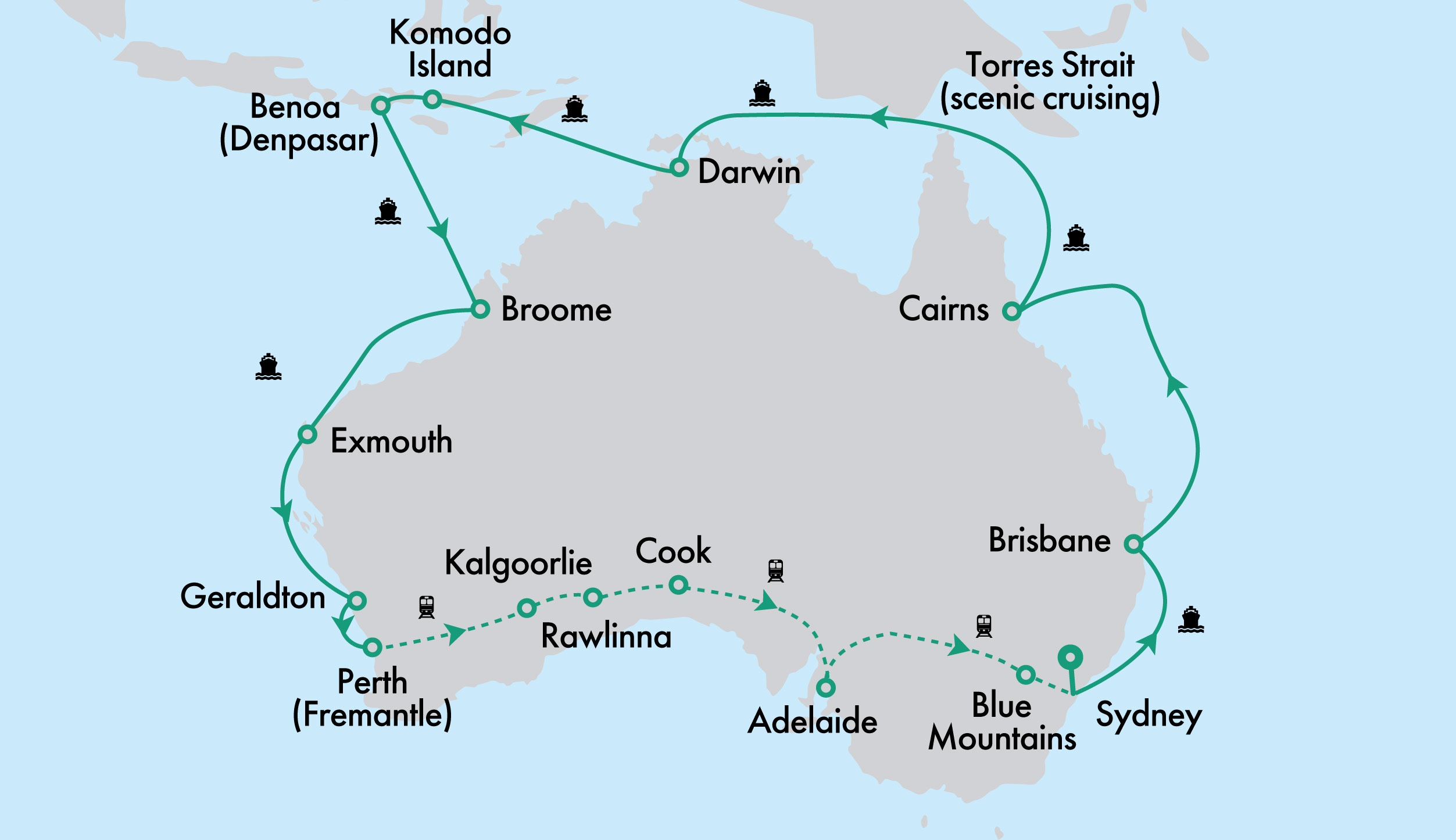 Northern Coast to Coast with Holland America Line & Indian Pacific from Sydney
