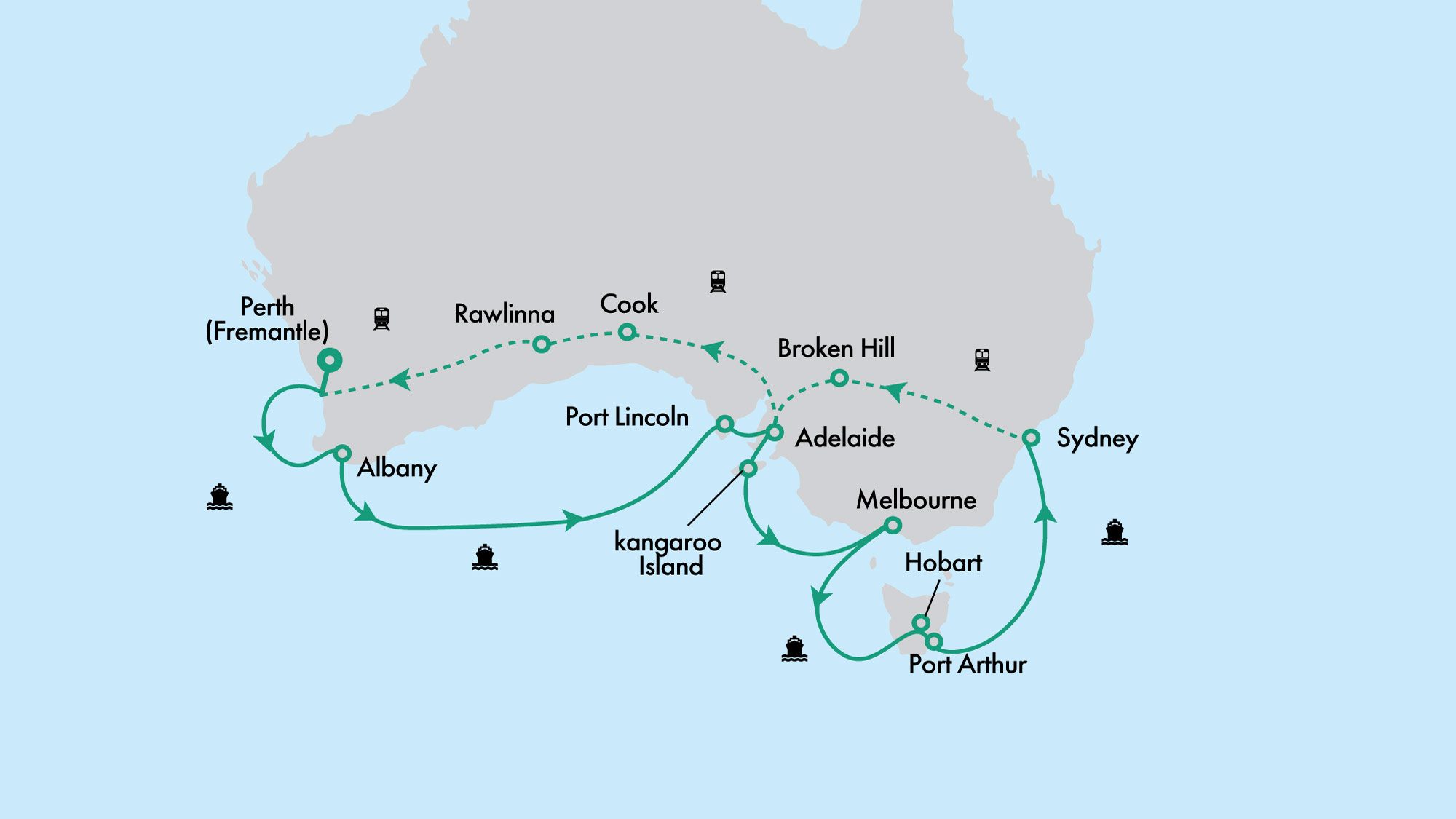 Southern Australia Coast to Coast with Holland America Line & Indian Pacific from Perth
