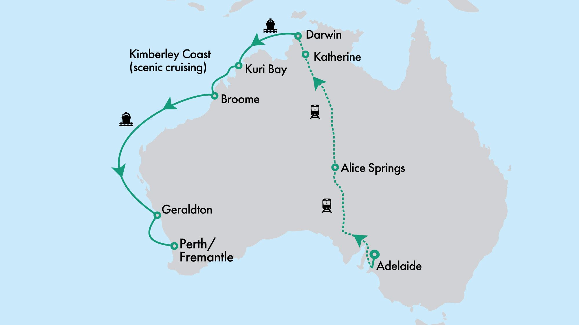 The Ghan, Darwin & Coral Princess Discovery With The Kimberley Coast 