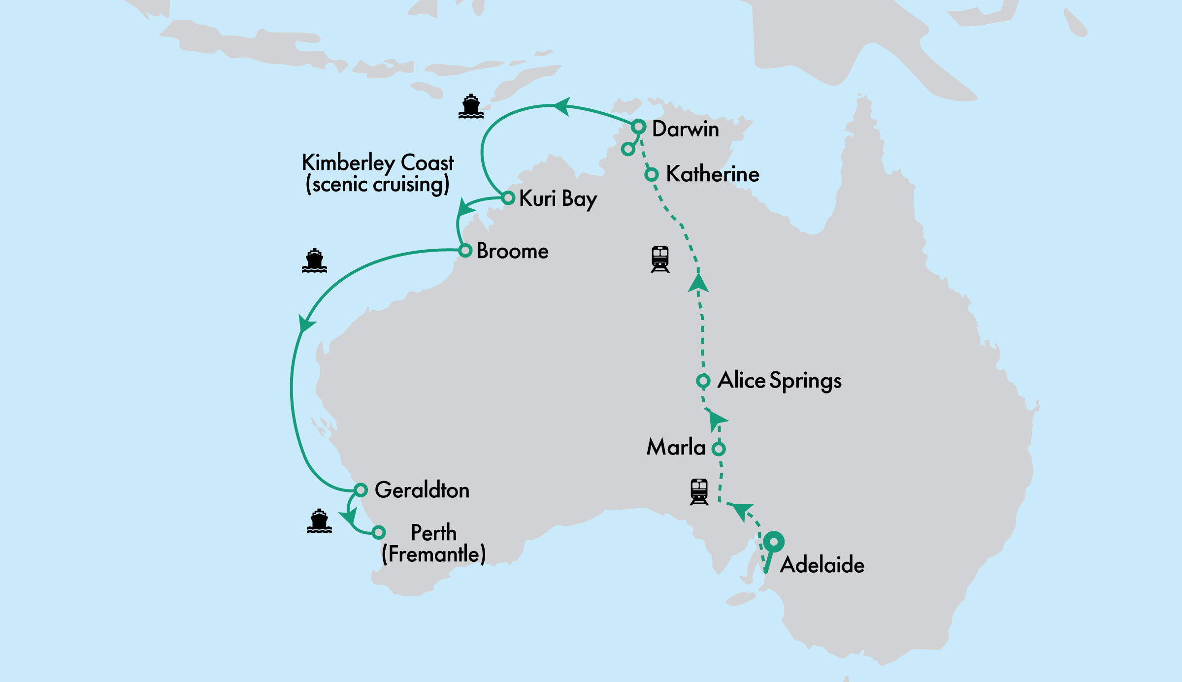 The Ghan & Coral Princess West Coast Cruise