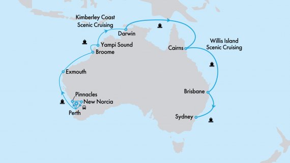 Ultimate Northern Explorer Coast to Coast with Crown Princess & Perth Highlights