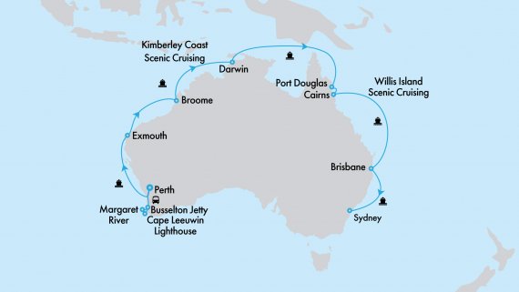 Ultimate Northern Coast to Coast Explorer with Crown Princess and Perth Stay