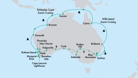 Ultimate Northern Coast to Coast Explorer with Crown Princess and Indian Pacific from Sydney