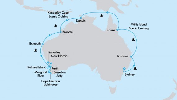 Ultimate Northern Coast to Coast Explorer with Crown Princess and Perth Highlights