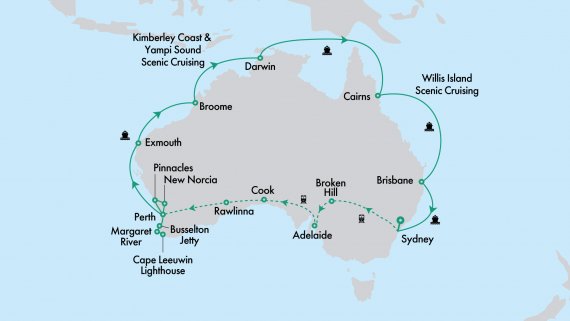 Ultimate Northern Coast to Coast Explorer with Crown Princess and Indian Pacific from Sydney