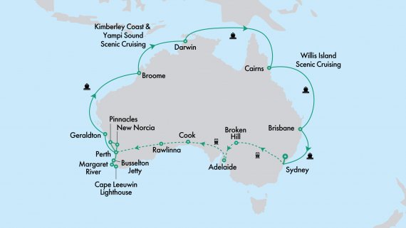 Ultimate Northern Coast to Coast Explorer with Crown Princess and Indian Pacific from Sydney