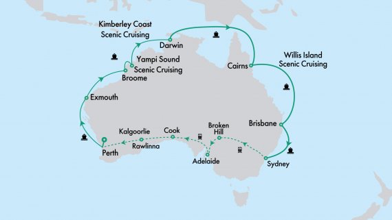 Ultimate Northern Coast to Coast Explorer with Crown Princess and Indian Pacific from Perth