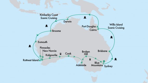 Ultimate Northern Coast to Coast Explorer with Crown Princess and Indian Pacific from Sydney