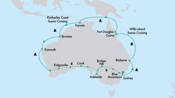 Ultimate Northern Coast to Coast Explorer with Crown Princess and Indian Pacific from Perth