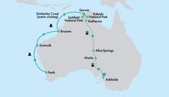 The Ghan and Crown Princess West Coast Cruise and Top End In Depth