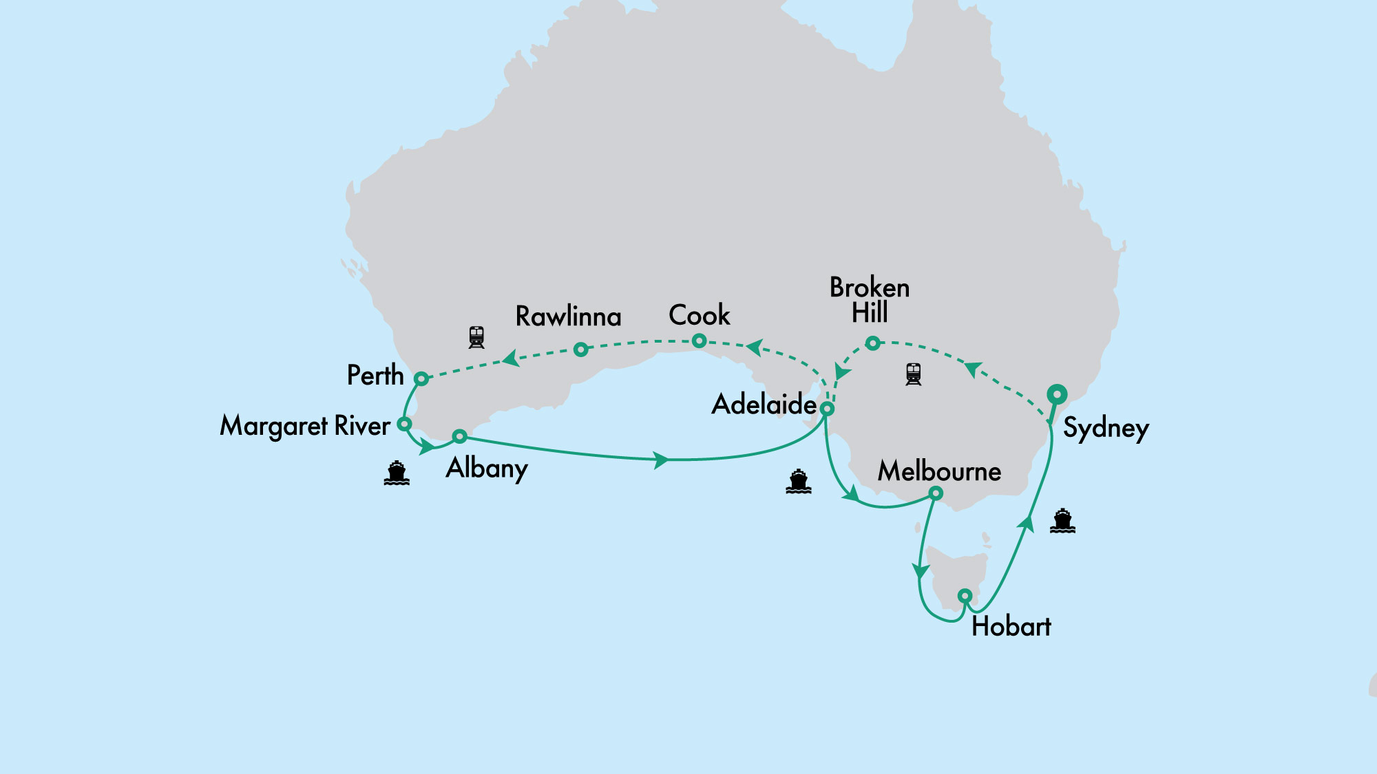 Southern Australia in Depth with Crown Princess and Indian Pacific with Perth Highlights