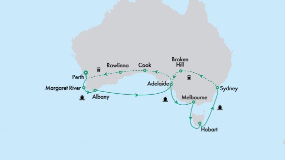 Southern Australia in Depth with Crown Princess and Indian Pacific with Sydney Highlights