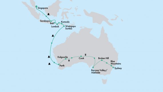 Indonesian Jewels In Luxury with Oceania and the Indian Pacific from Sydney