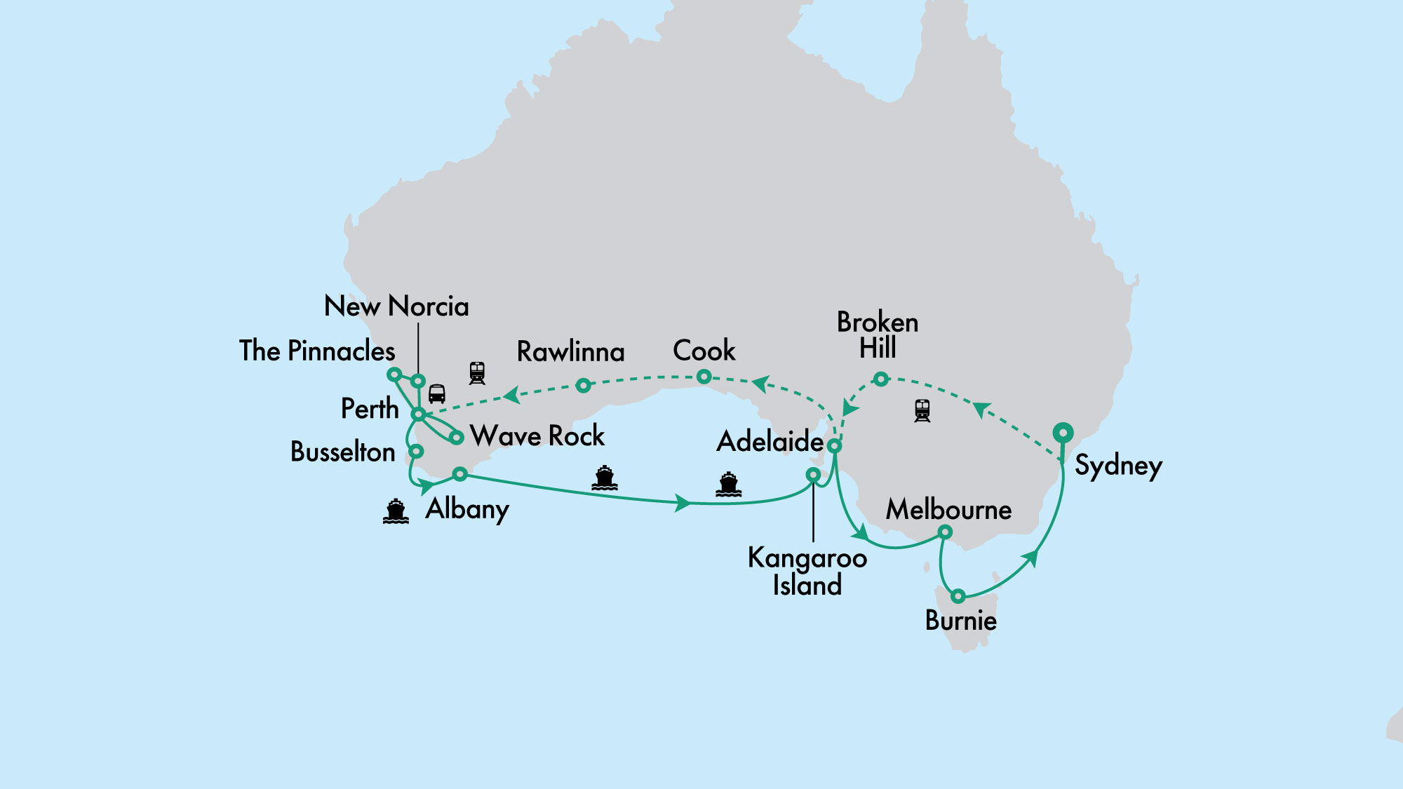 Southern Australia in Luxury with Oceania and the Indian Pacific from Sydney