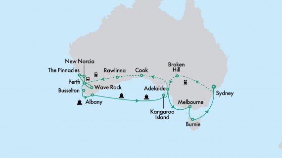 Southern Australia In Luxury with Oceania and the Indian Pacific from Sydney