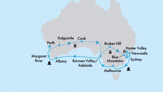 Southern Australia in Depth with Crown Princess and Indian Pacific with Sydney Highlights