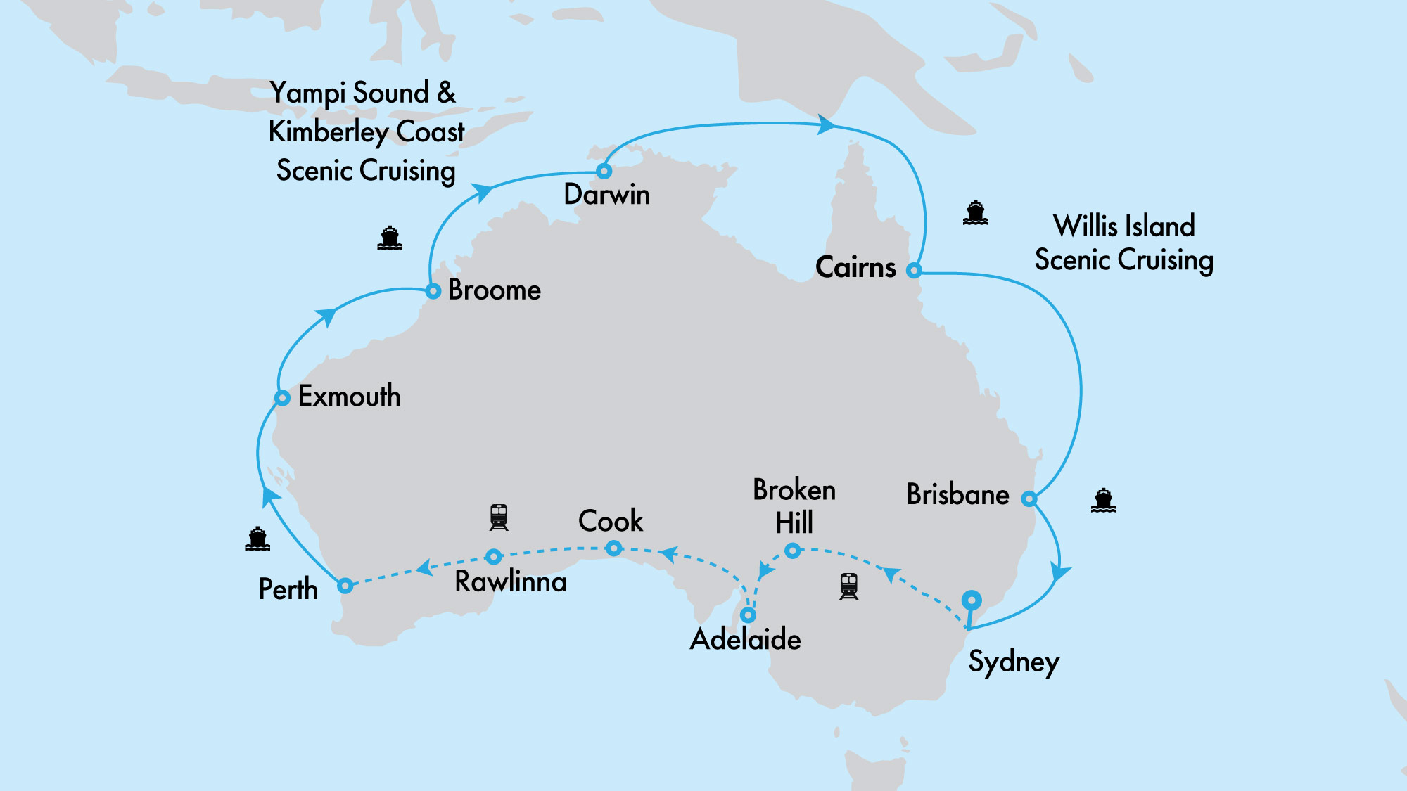 Ultimate Northern Coast to Coast Explorer with Crown Princess and Indian Pacific from Sydney