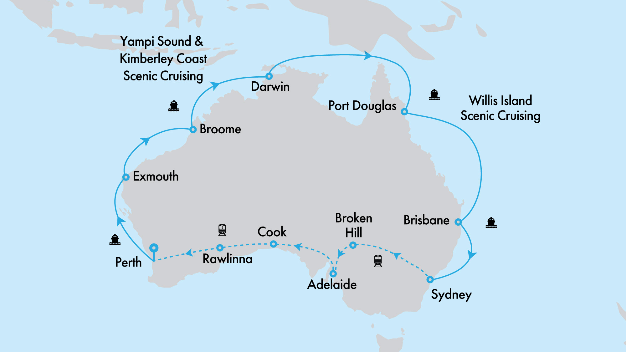 Ultimate Northern Coast to Coast Explorer with Crown Princess and Indian Pacific from Perth