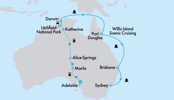 The Ghan and Crown Princess Eastern Seaboard and Top End Getaway