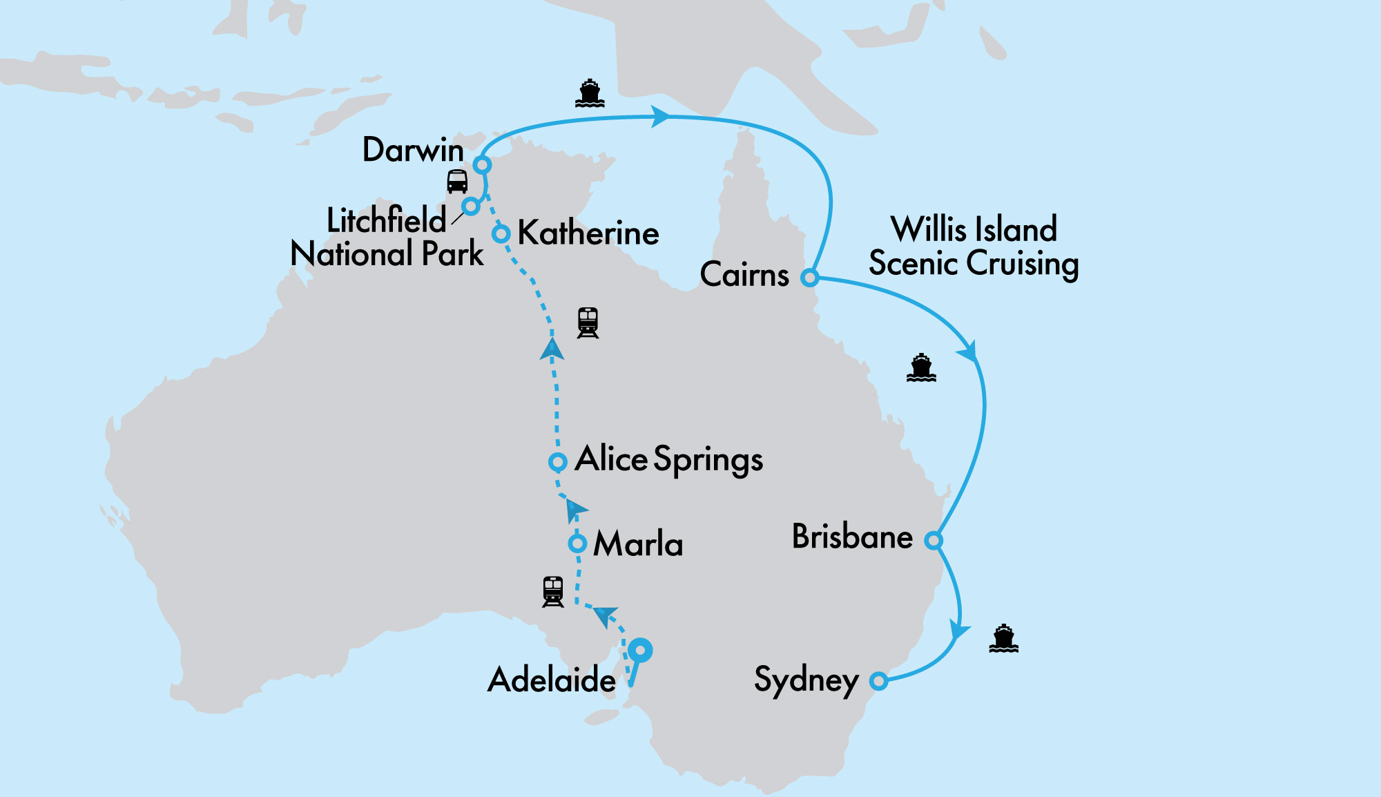 The Ghan and Crown Princess Eastern Seaboard and Top End Getaway
