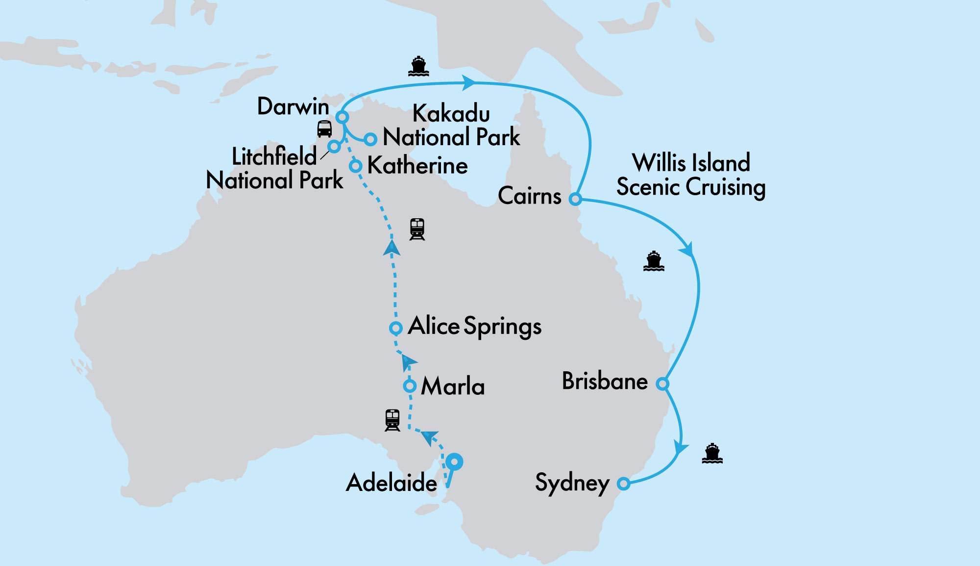 The Ghan and Crown Princess Eastern Seaboard and Top End In Depth