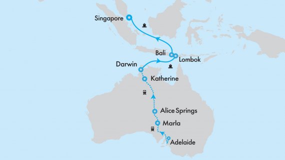 Legendary Ghan and Coral Princess Top End and Asia Rail and Cruise