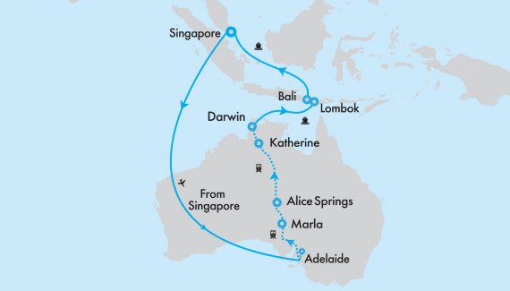 Legendary Ghan and Coral Princess Top End and Asia Rail and Cruise