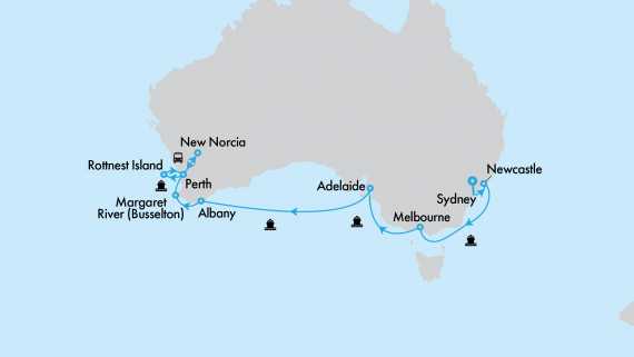 Southern Coast to Coast on Grand Princess with Perth Highlights