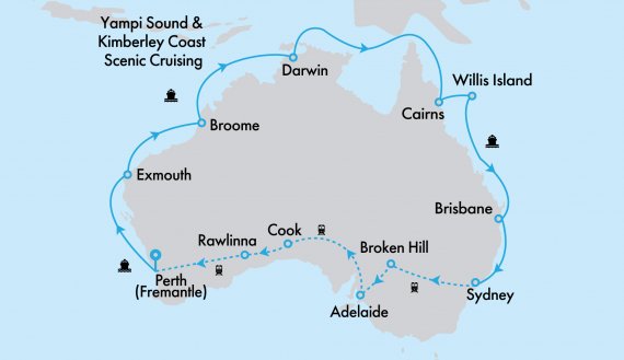 Ultimate Northern Coast to Coast on Grand Princess with Indian Pacific and Sydney Highlights