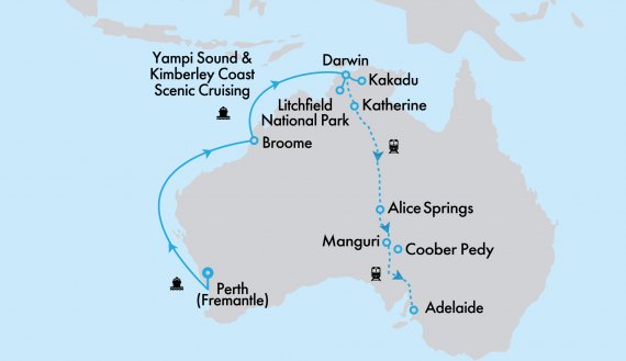 The Ghan Expedition and Grand Princess West Coast Cruise and Top End in Depth