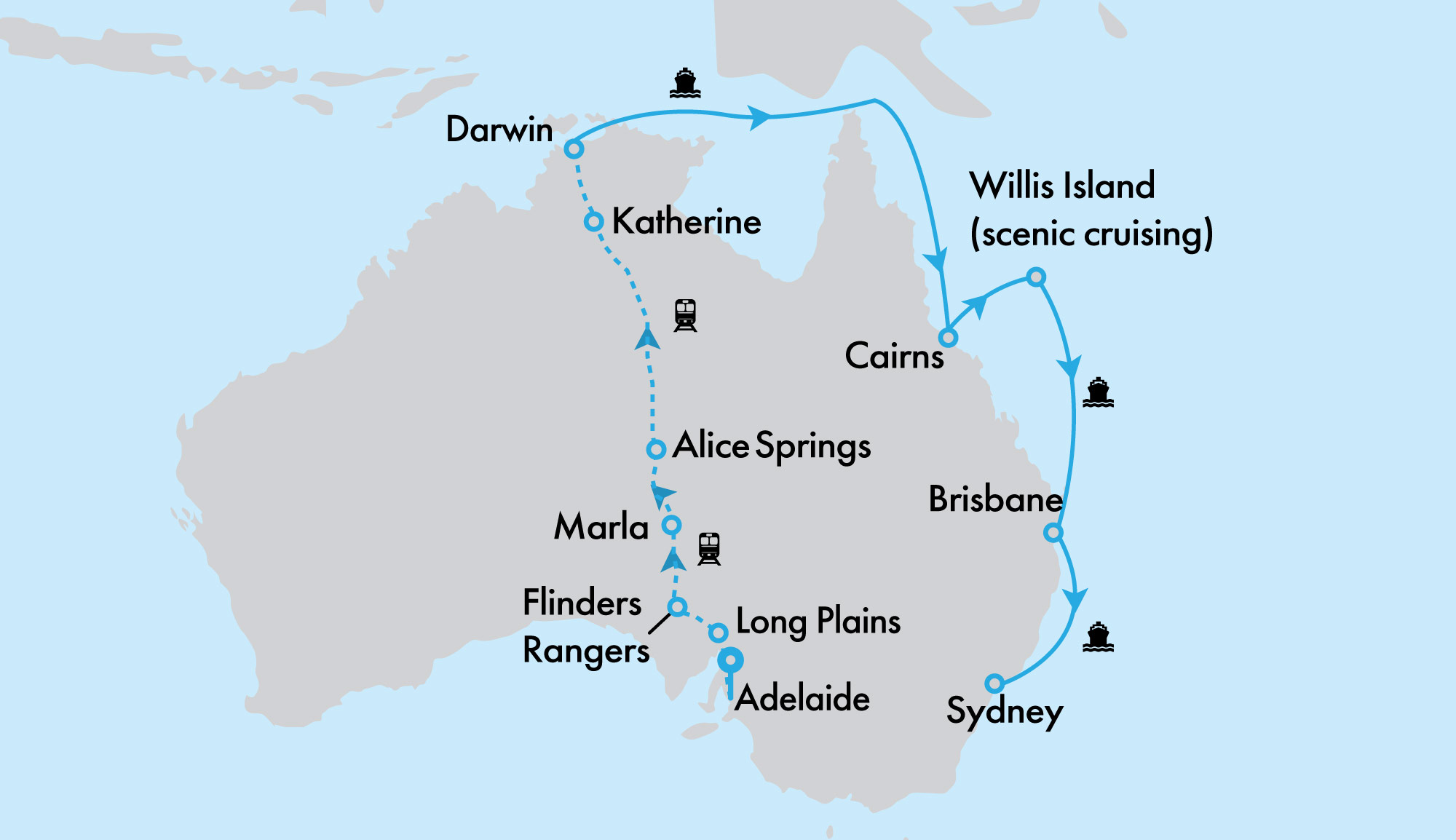 The Legendary Ghan and Grand Princess Eastern Seaboard and Top End Getaway