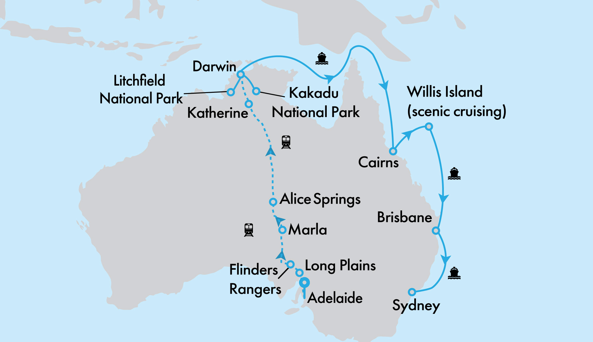 The Legendary Ghan and Grand Princess Eastern Seaboard and Top End In Depth