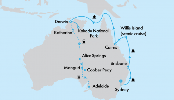 The Ghan Expedition and Grand Princess Eastern Seaboard and Top End Getaway