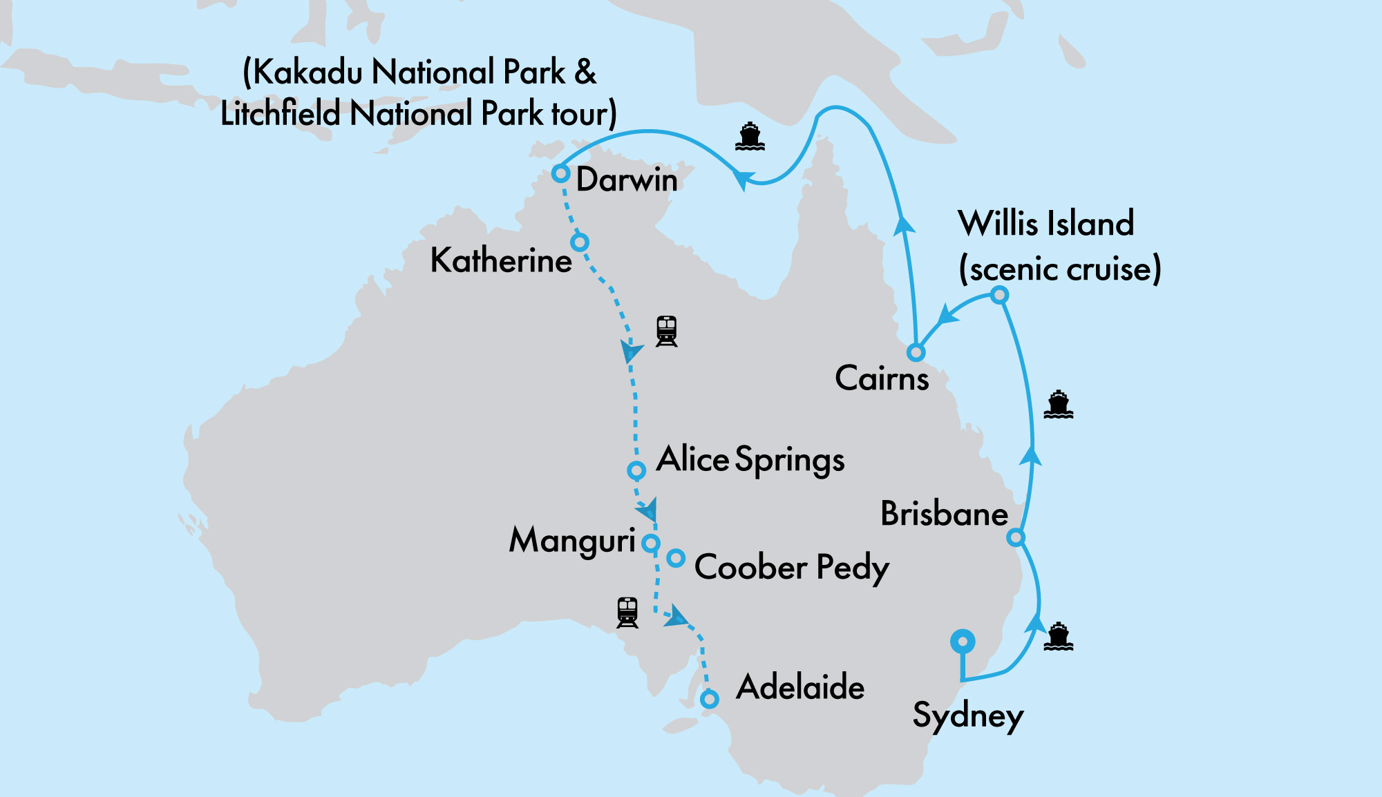 The Ghan Expedition and Grand Princess Eastern Seaboard and Top End In Depth