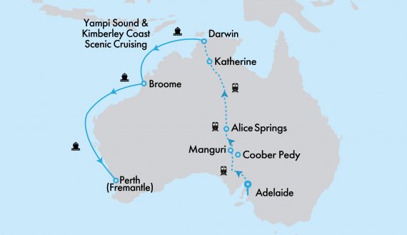 The Legendary Ghan and Grand Princess West Coast Cruise and Top End Getaway