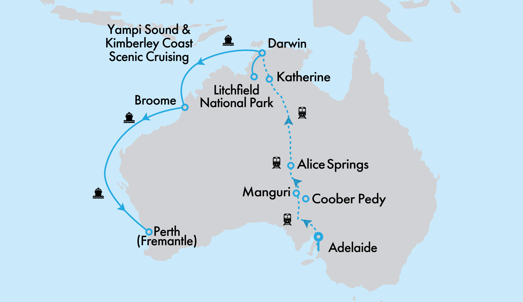 The Legendary Ghan and Grand Princess West Coast Cruise and Top End In Depth