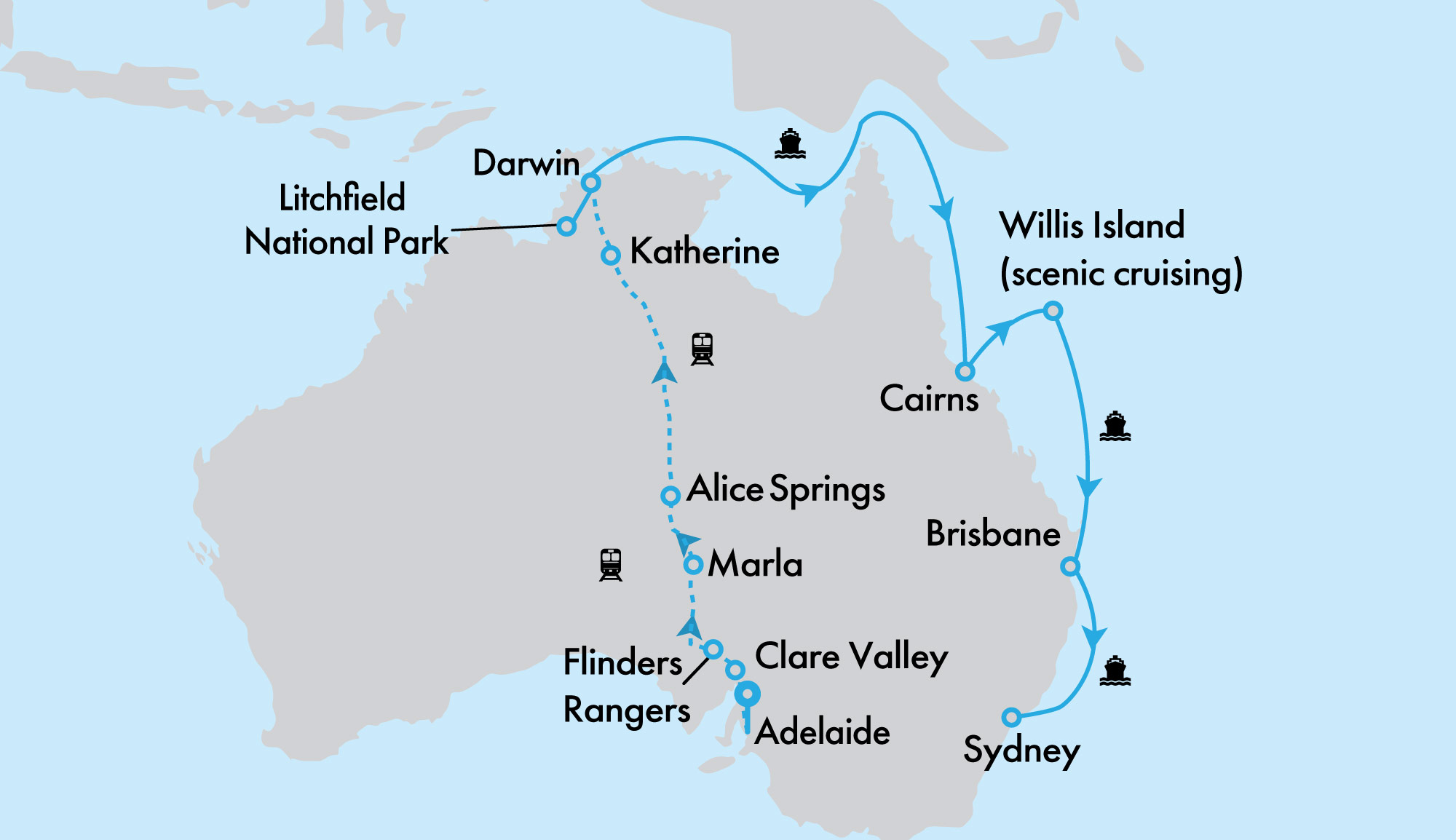 The Legendary Ghan and Grand Princess Eastern Seaboard and Top End Getaway