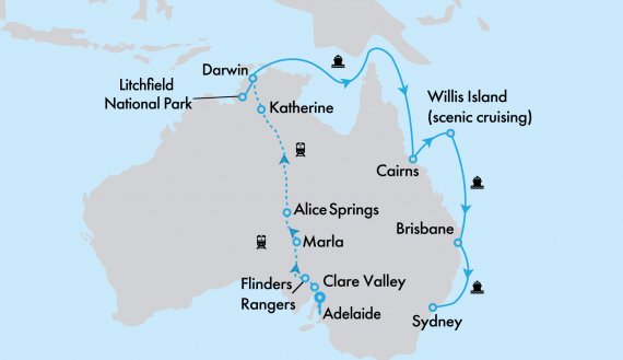 The Legendary Ghan and Grand Princess Eastern Seaboard and Top End Getaway