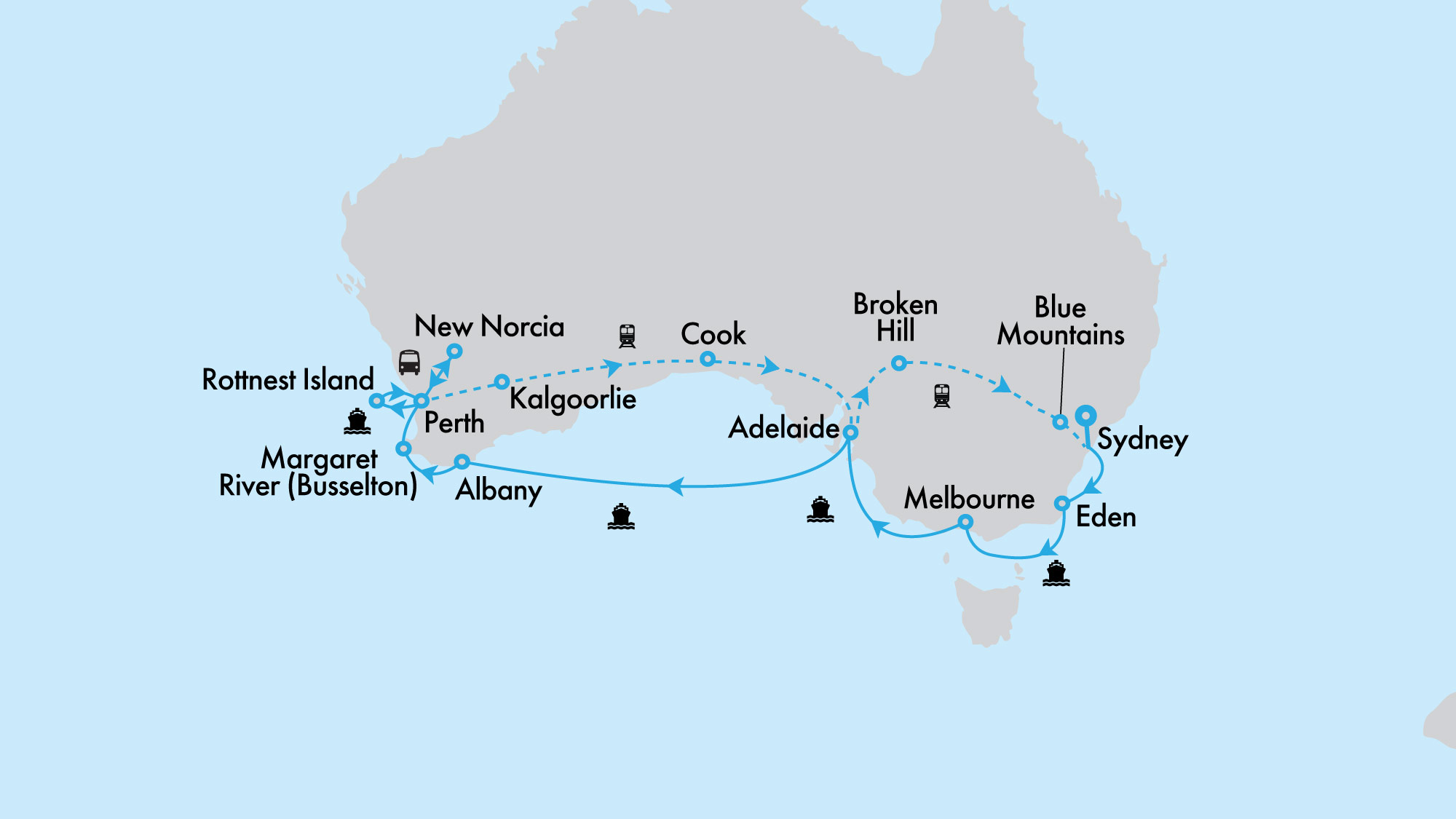 Southern Australia Coast to Coast with Grand Princess and Indian Pacific from Perth
