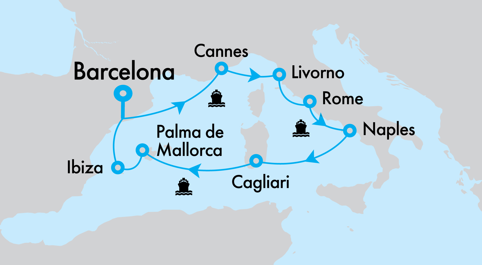 Fly, Stay, Cruise Mediterranean Cruise Spain, France & Italy with