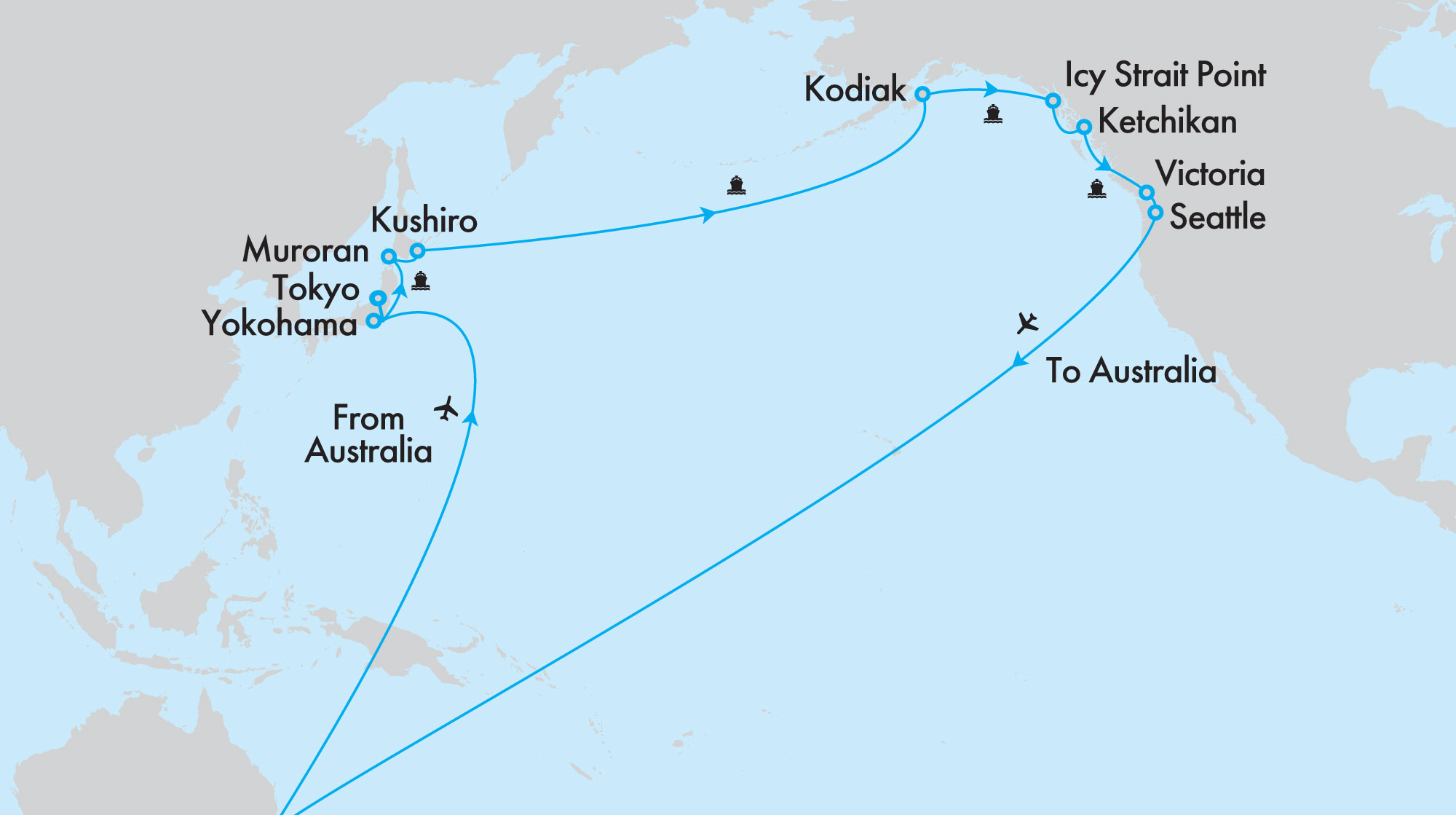 Fly, Stay, Cruise Northern Trans-Pacific Tokyo to Seattle with Holland America
