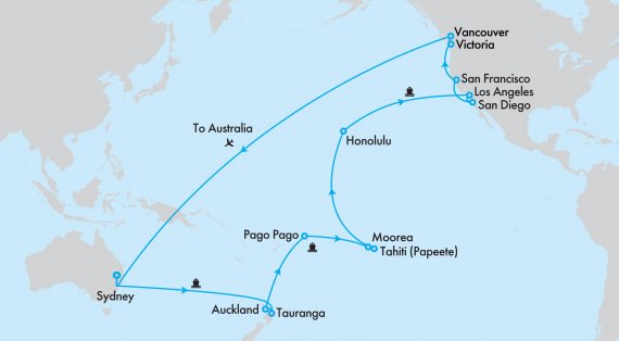 Fly, Stay, Cruise Sydney, South Pacific and Vancouver with Royal Princess