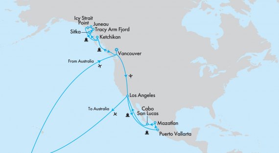 Fly, Stay, Cruise Alaskan Glaciers and the Mexican Riviera with Royal Caribbean