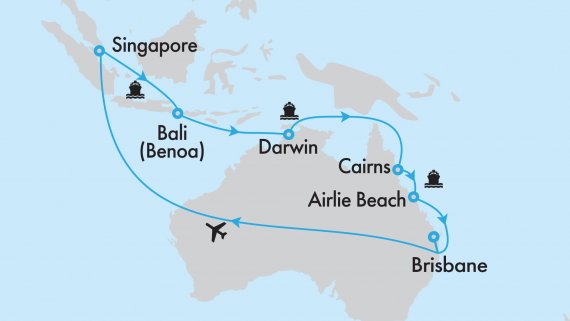 Fly, Stay, Cruise Singapore to Brisbane with Voyager of the Seas