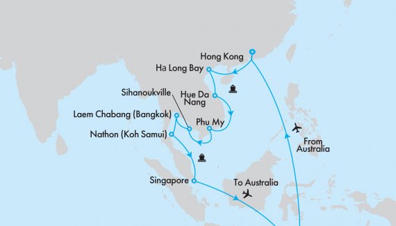 Fly, Stay, Cruise Far East Discovery Hong Kong to Singapore with Holland America