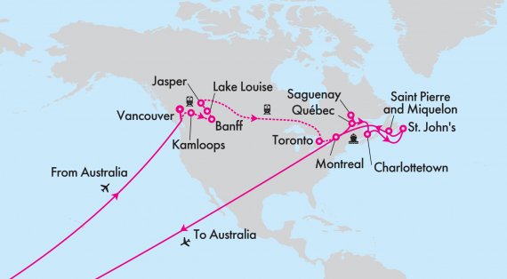 Trans-Canada & Rockies Adventure with Eastern Canada & New England Cruise with Holland America Line