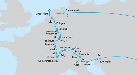 Amsterdam to Venice Explorer with Uniworld & Swiss Rail Scenic Adventure